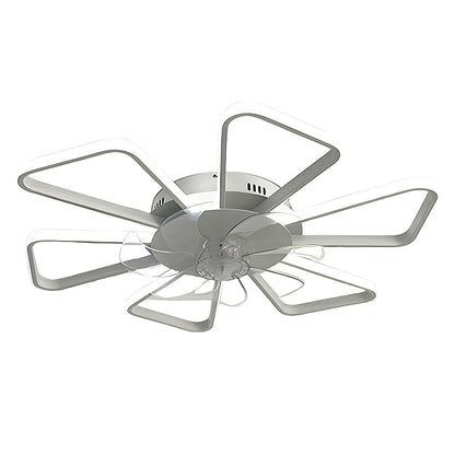 White Ceiling Fan With Light and Remote Modern Dimmable Ceiling Fan