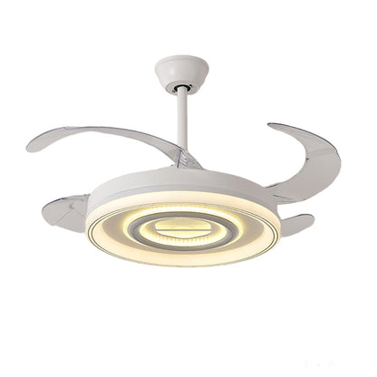 White Ceiling Fans With Light Nordic Transparent Blade Fan Light Fixture