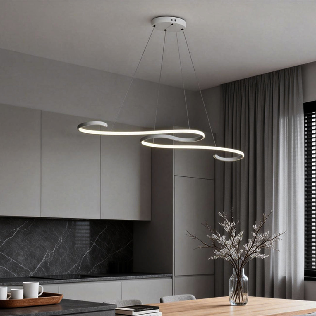 White Chandeliers Modern Creativity Wave Curve Ceiling Light