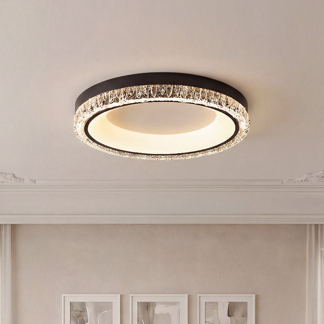 White Flush Mount Ceiling Light Italian Round  Minimalist Lamp