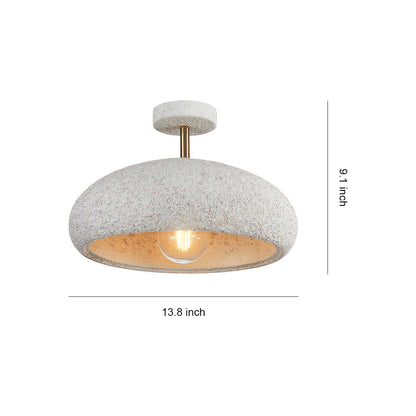 White Semi Flush Ceiling Lights Wabi-Sabi Ambient Ceiling Lamp