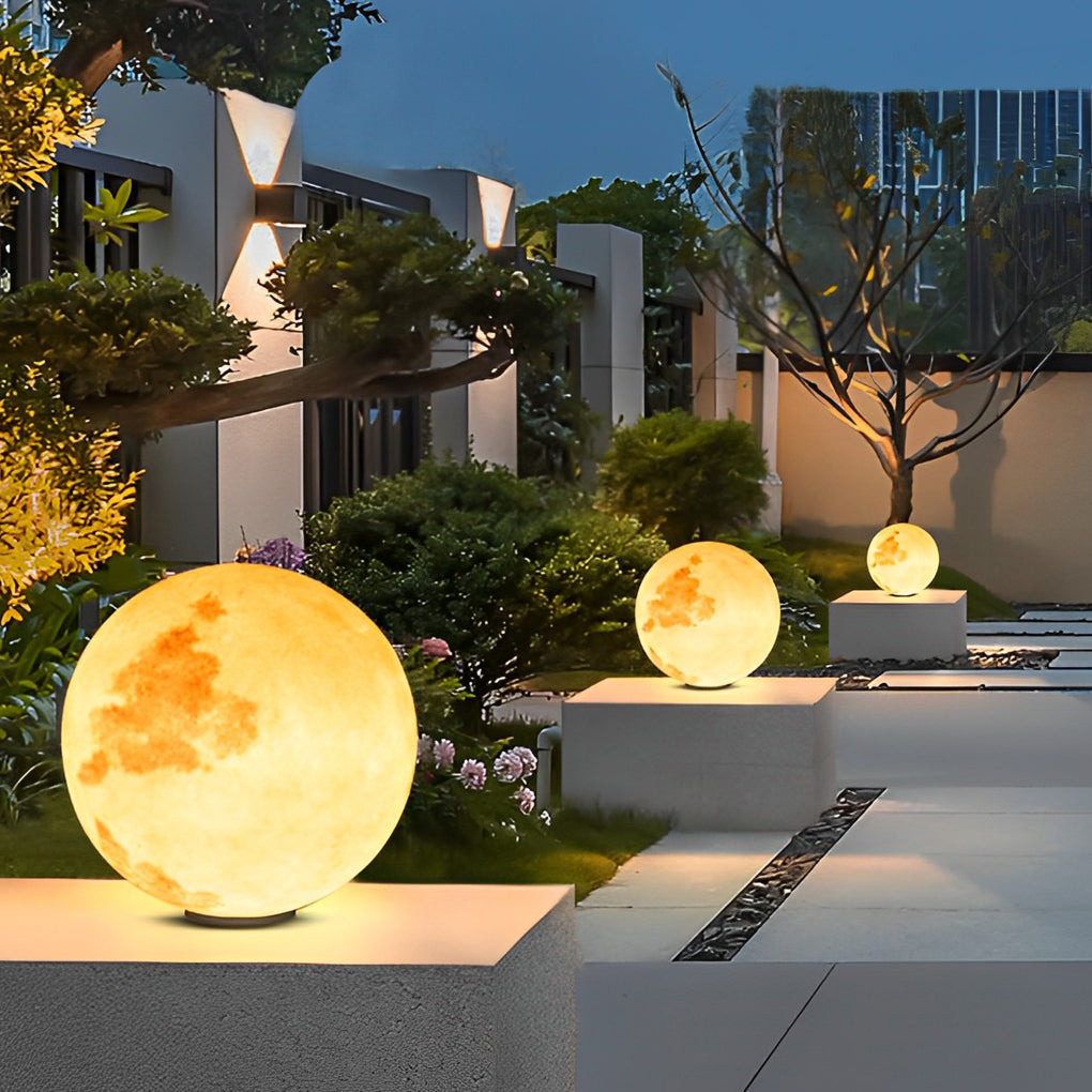[Open-Box]Moon-Shaped Outdoor Pier-Mount Pillar Accent Post Light