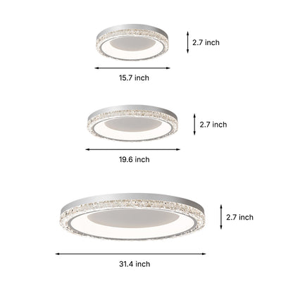 White Flush Mount Ceiling Light Italian Round  Minimalist Lamp