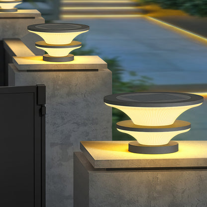 Waterproof Patio Pillar Lights Round Modern