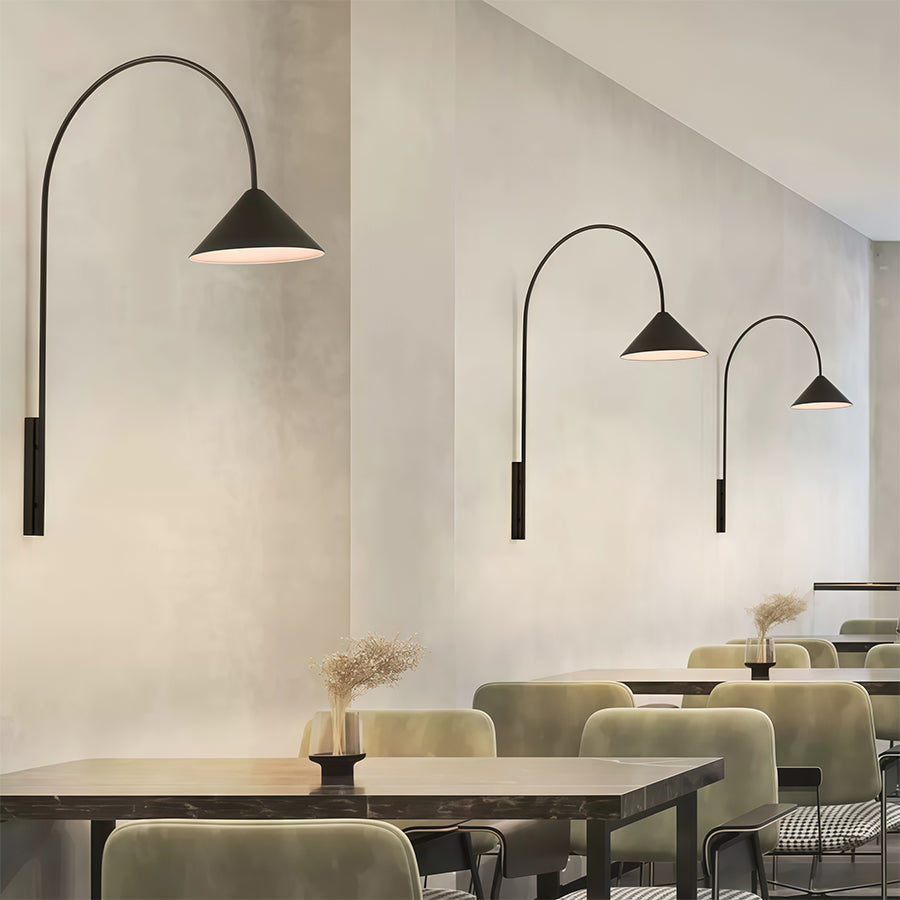 Wall Arm Light Creative Black Long Rod Decorative Iron Art Lamp