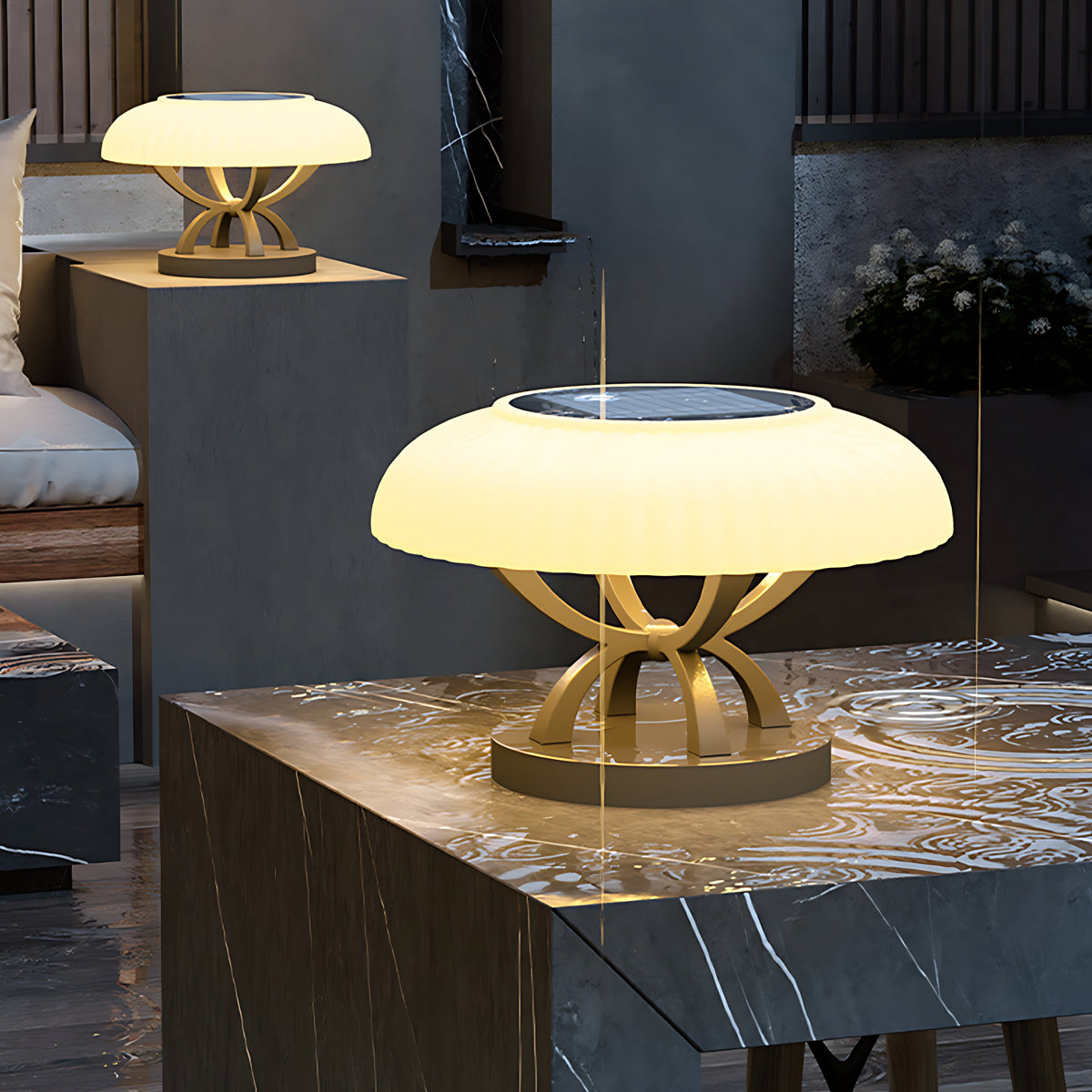 Waterproof Arc Column Pillar Light Modern Style