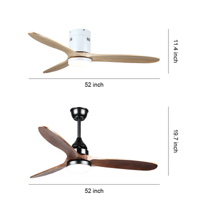 Wooden Ceiling Fan with Light Quiet Dc Motor Flush Mount Fandelier