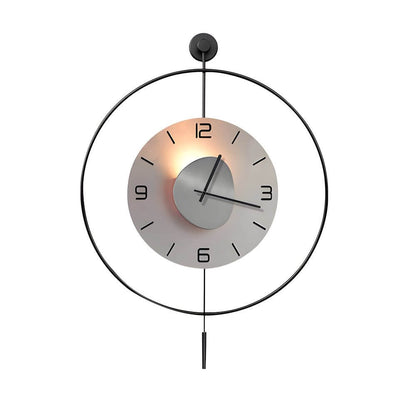 [Open-Box]Night Light Wall Clock Round LED Floating Metal Light
