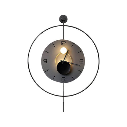 [Open-Box]Night Light Wall Clock Round LED Floating Metal Light