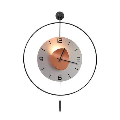 [Open-Box]Night Light Wall Clock Round LED Floating Metal Light