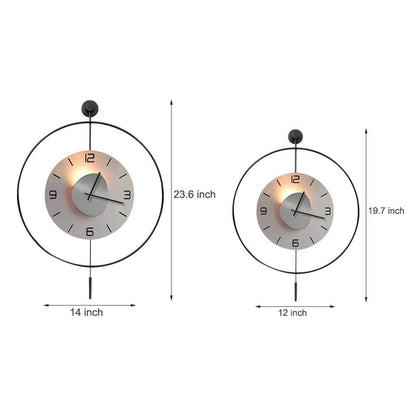 [Open-Box]Night Light Wall Clock Round LED Floating Metal Light