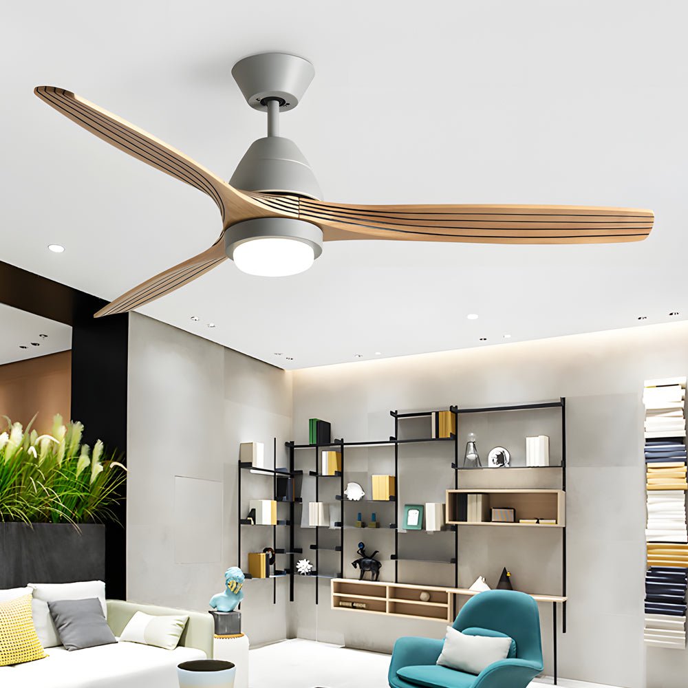 [Open-Box]Nordic 52-Inch 3-Blade Wooden Ceiling Fan Light with Remote, 6-Speed