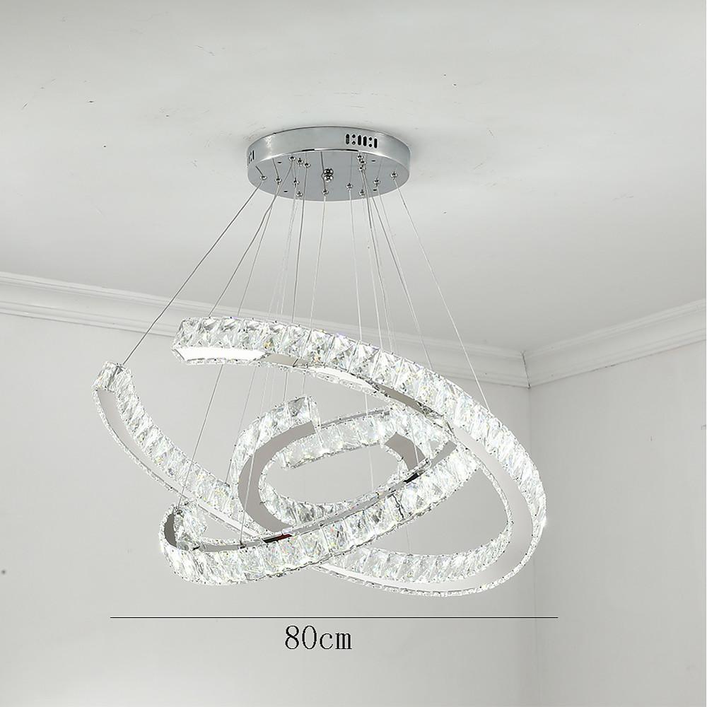 Wave LED Crystal Stainless Steel Ceiling Lights Chandeliers