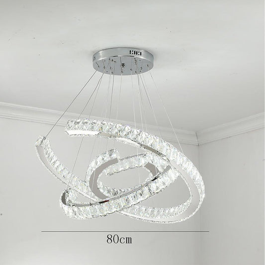 Wave LED Crystal Stainless Steel Ceiling Lights Chandeliers