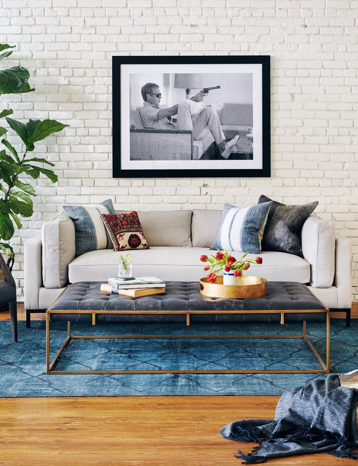 Olwina Leather Coffee Table