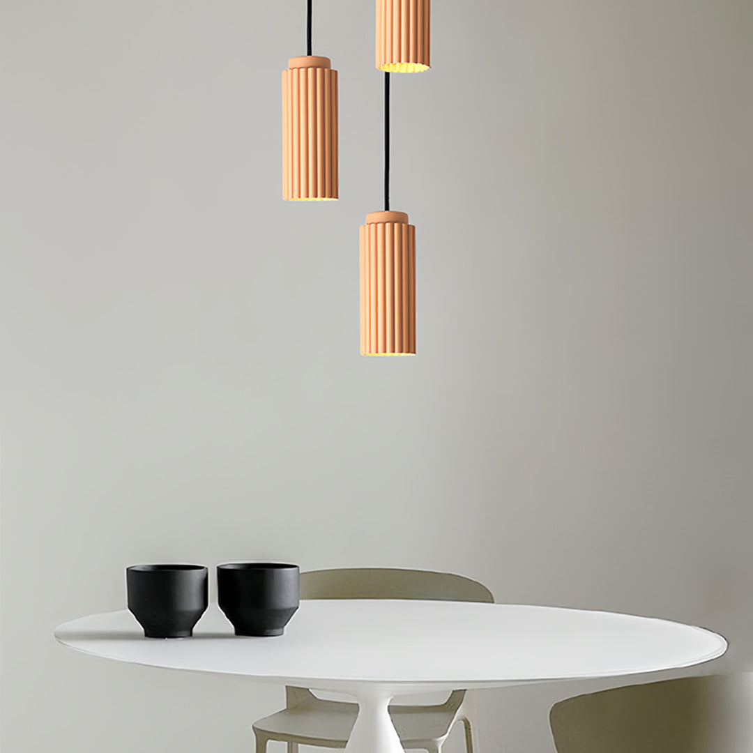 White Metal Pendants Light Nordic Style Solid Color Ceiling Lamp