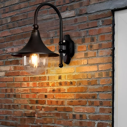 [Open-Box]Outdoor Black Wall Lights Retro Creative Trumpet-Shaped Light