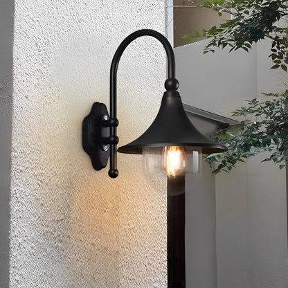 [Open-Box]Outdoor Black Wall Lights Retro Creative Trumpet-Shaped Light
