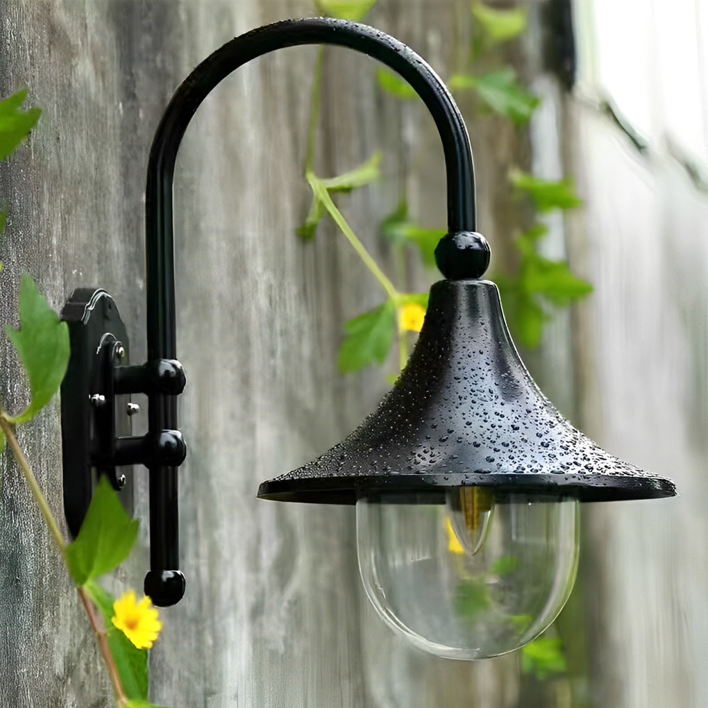 [Open-Box]Outdoor Black Wall Lights Retro Creative Trumpet-Shaped Light