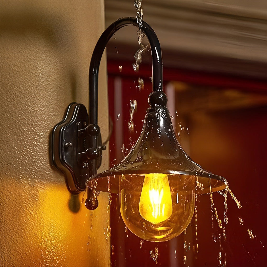 [Open-Box]Outdoor Black Wall Lights Retro Creative Trumpet-Shaped Light