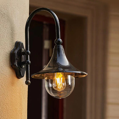 [Open-Box]Outdoor Black Wall Lights Retro Creative Trumpet-Shaped Light
