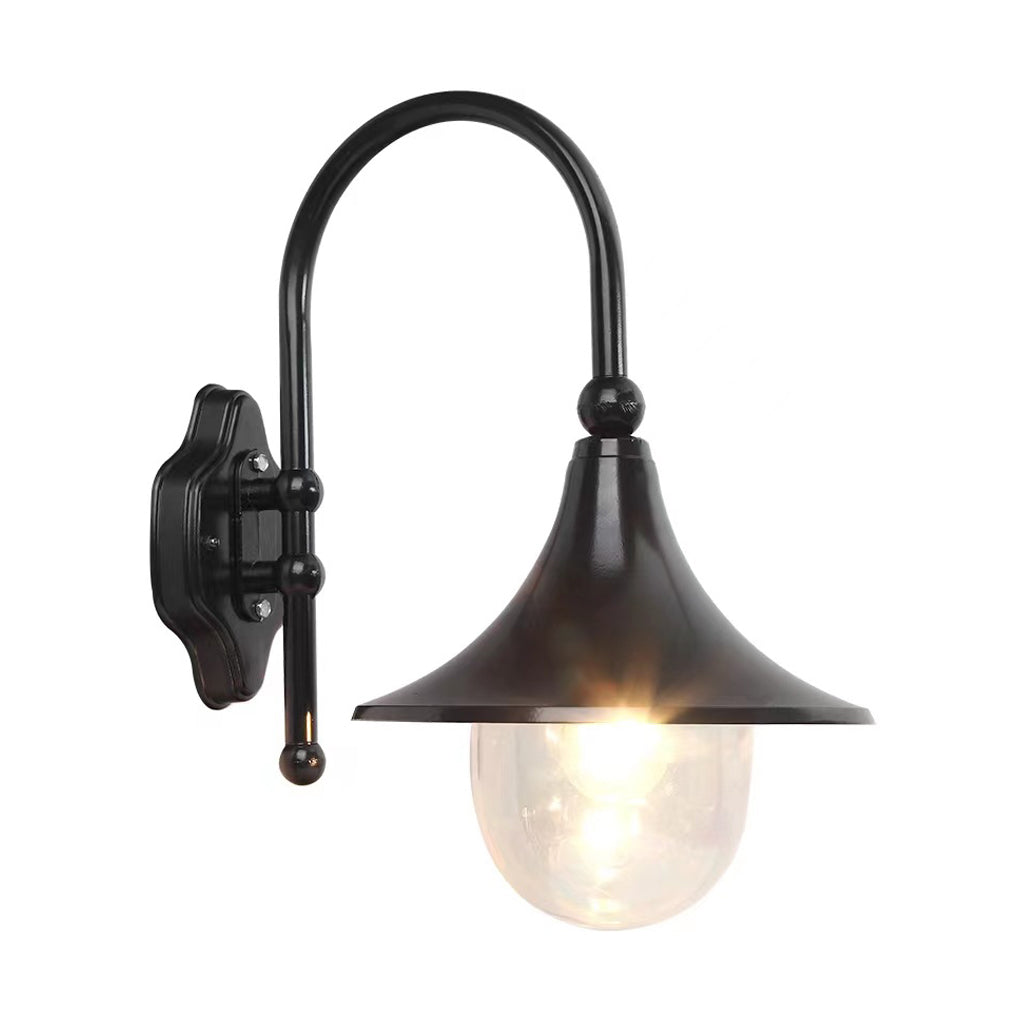 [Open-Box]Outdoor Black Wall Lights Retro Creative Trumpet-Shaped Light