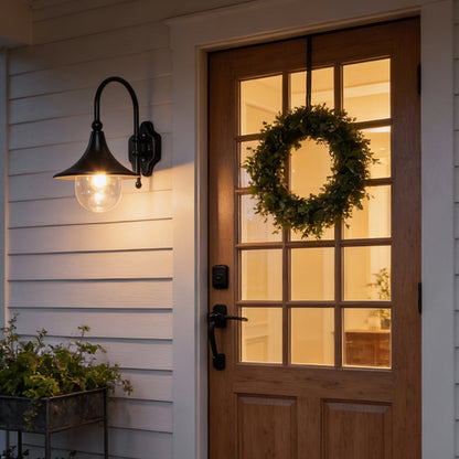 [Open-Box]Outdoor Black Wall Lights Retro Creative Trumpet-Shaped Light