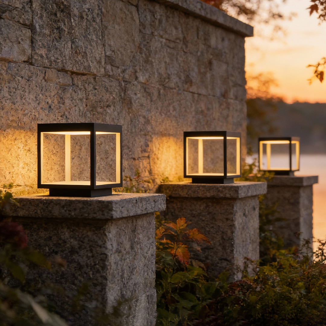 [Open-Box]Concrete Pillar Lights Modern Open-Frame Square LED Light