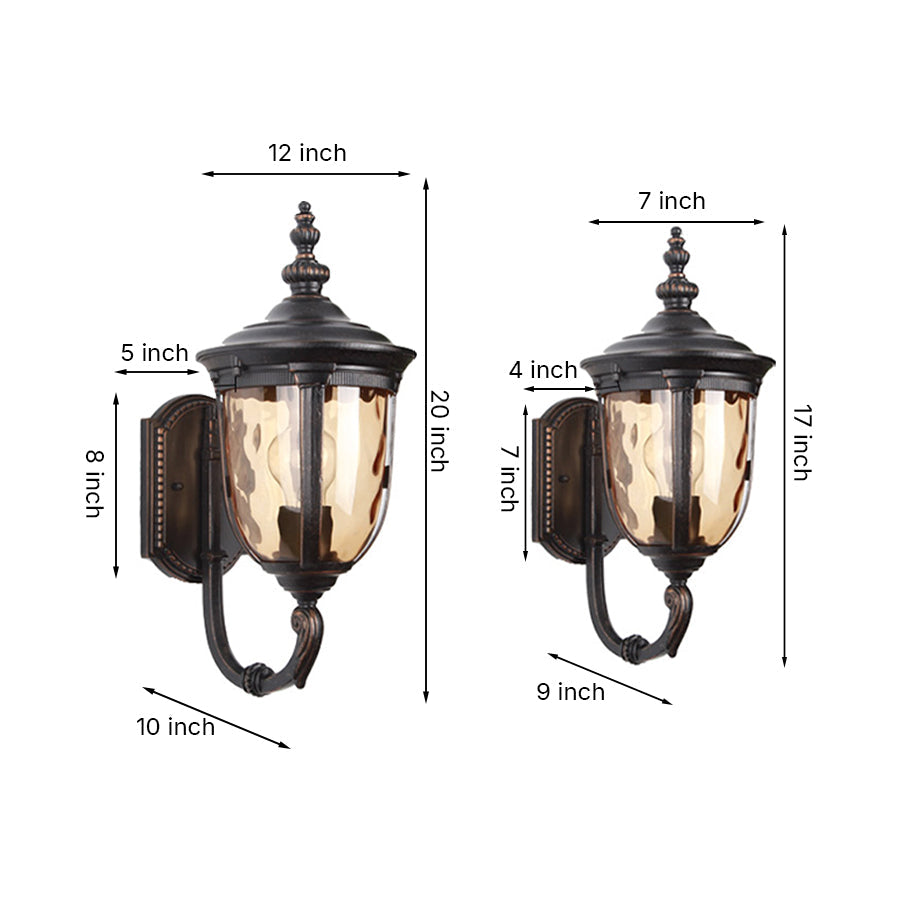 Waterproof Copper Outdoor Wall Light Retro Style