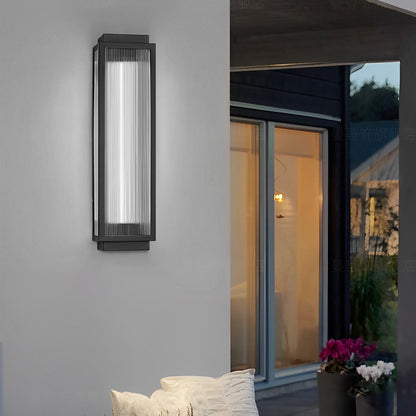 [Open-Box]Rectangular Strip Waterproof LED Black Modern Outdoor Wall Lights