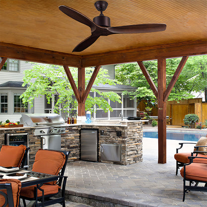 Wood Ceiling Fans with Light Modern 3-Blade Fandelier Ceiling Fans