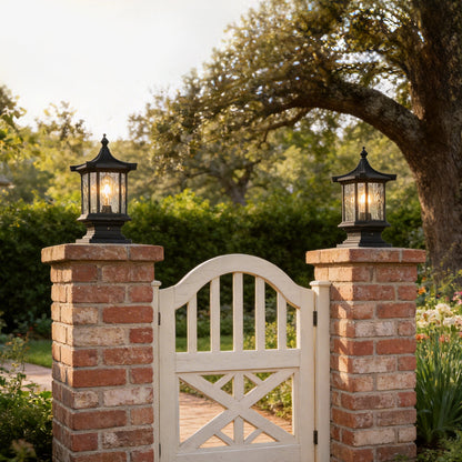 [Open-Box]Lantern Pillar Lights European-Style Vintage Outdoor Pier Mount Light