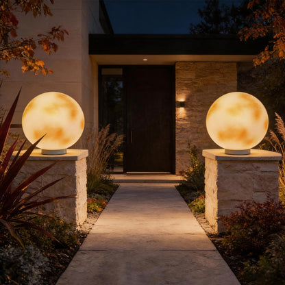 [Open-Box]Moon-Shaped Stone Pillar Light Outdoor Decorative Light