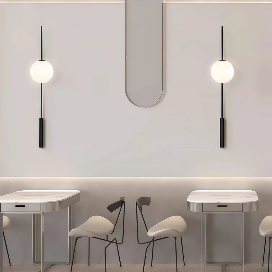 Wall Arm Light Creative Black Long Rod Decorative Iron Art Lamp