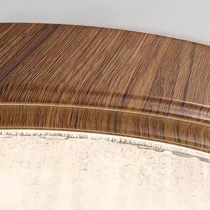 Wood Flush Mount Ceiling Light Vintage Style Round Ceiling Lamp