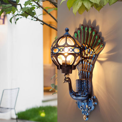 [Open-Box]Waterproof Retro Peacocks Aluminum European Style Outdoor Wall Light