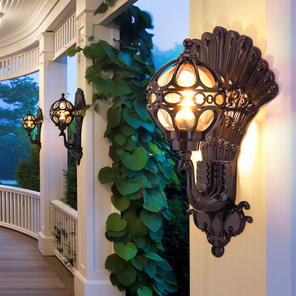 [Open-Box]Waterproof Retro Peacocks Aluminum European Style Outdoor Wall Light