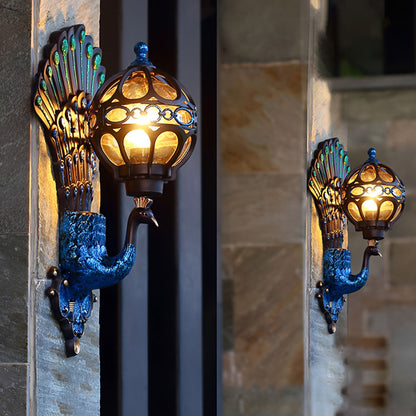 [Open-Box]Waterproof Retro Peacocks Aluminum European Style Outdoor Wall Light