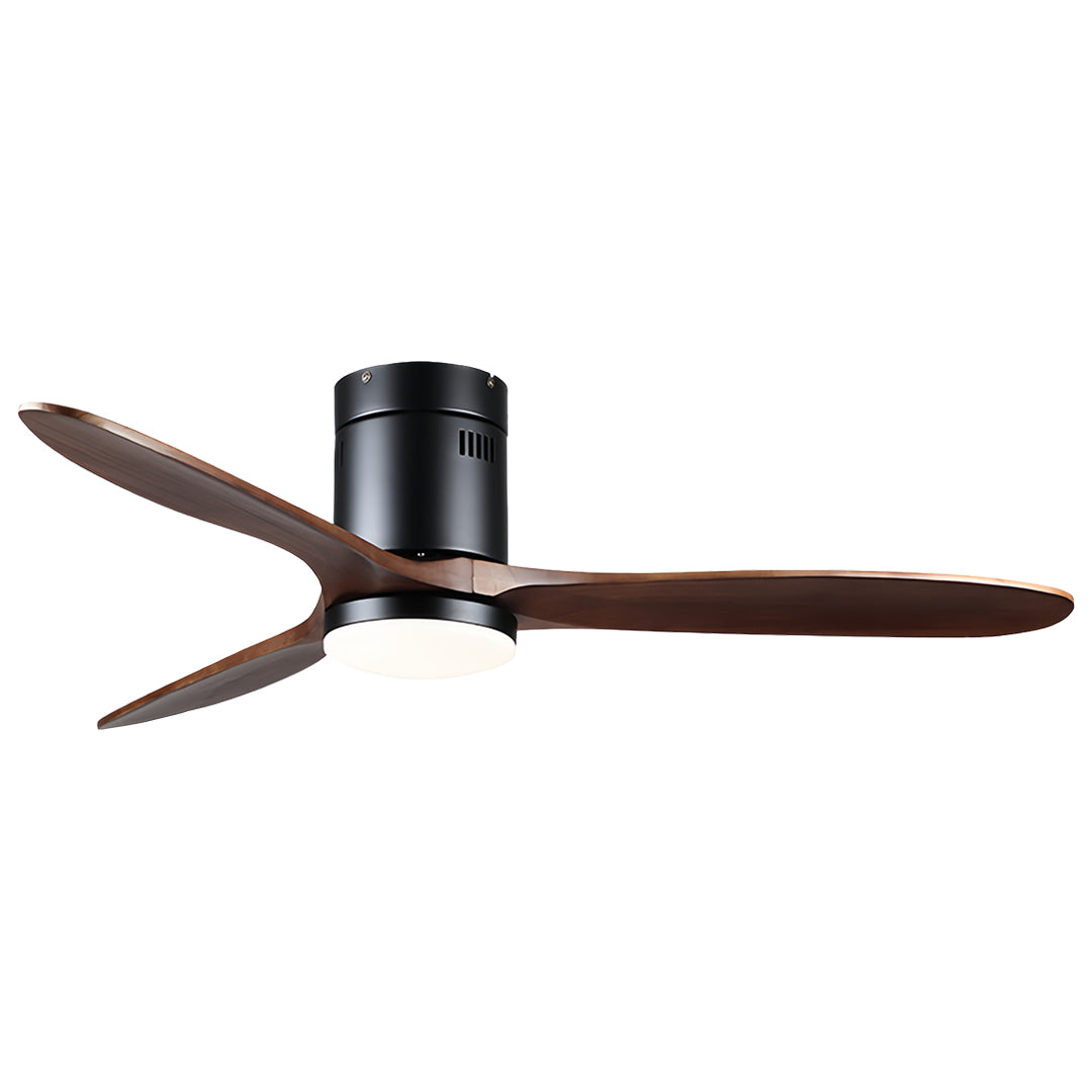 Wooden Ceiling Fan with Light Quiet Dc Motor Flush Mount Fandelier