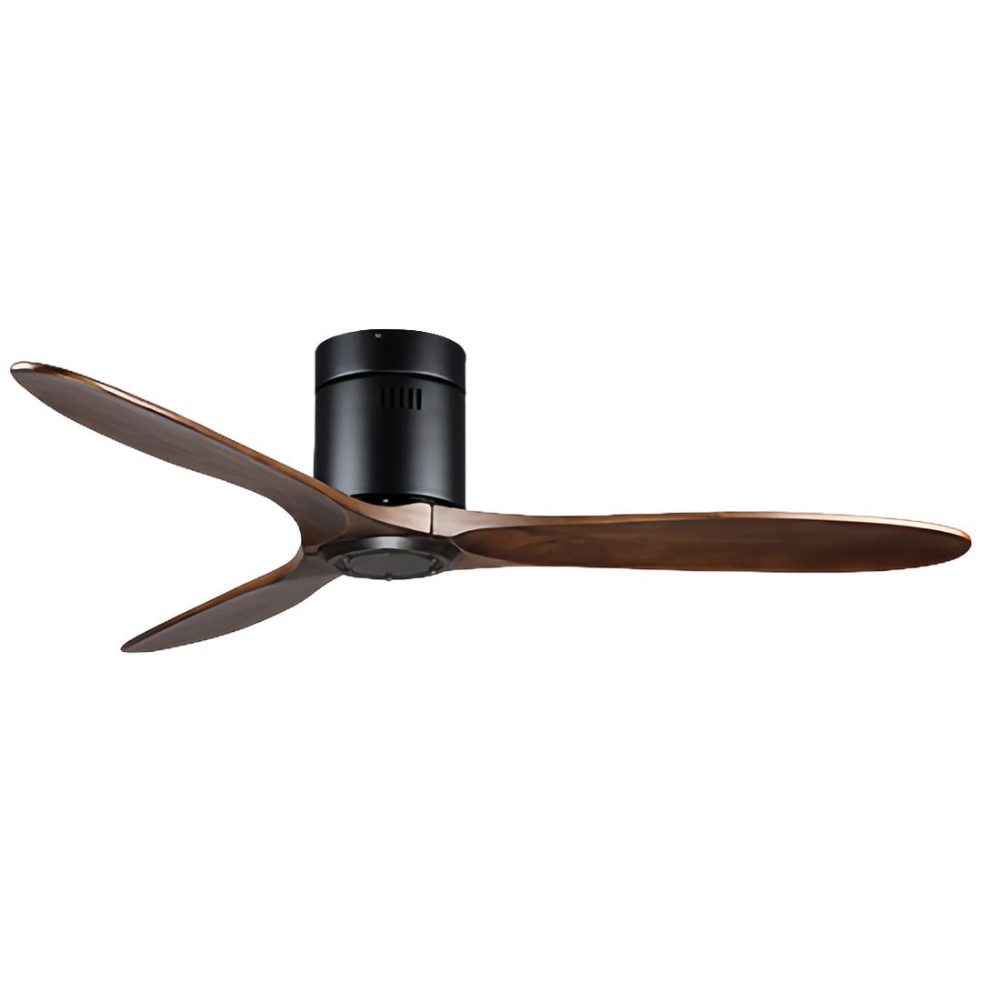 Wooden Ceiling Fan with Light Quiet Dc Motor Flush Mount Fandelier