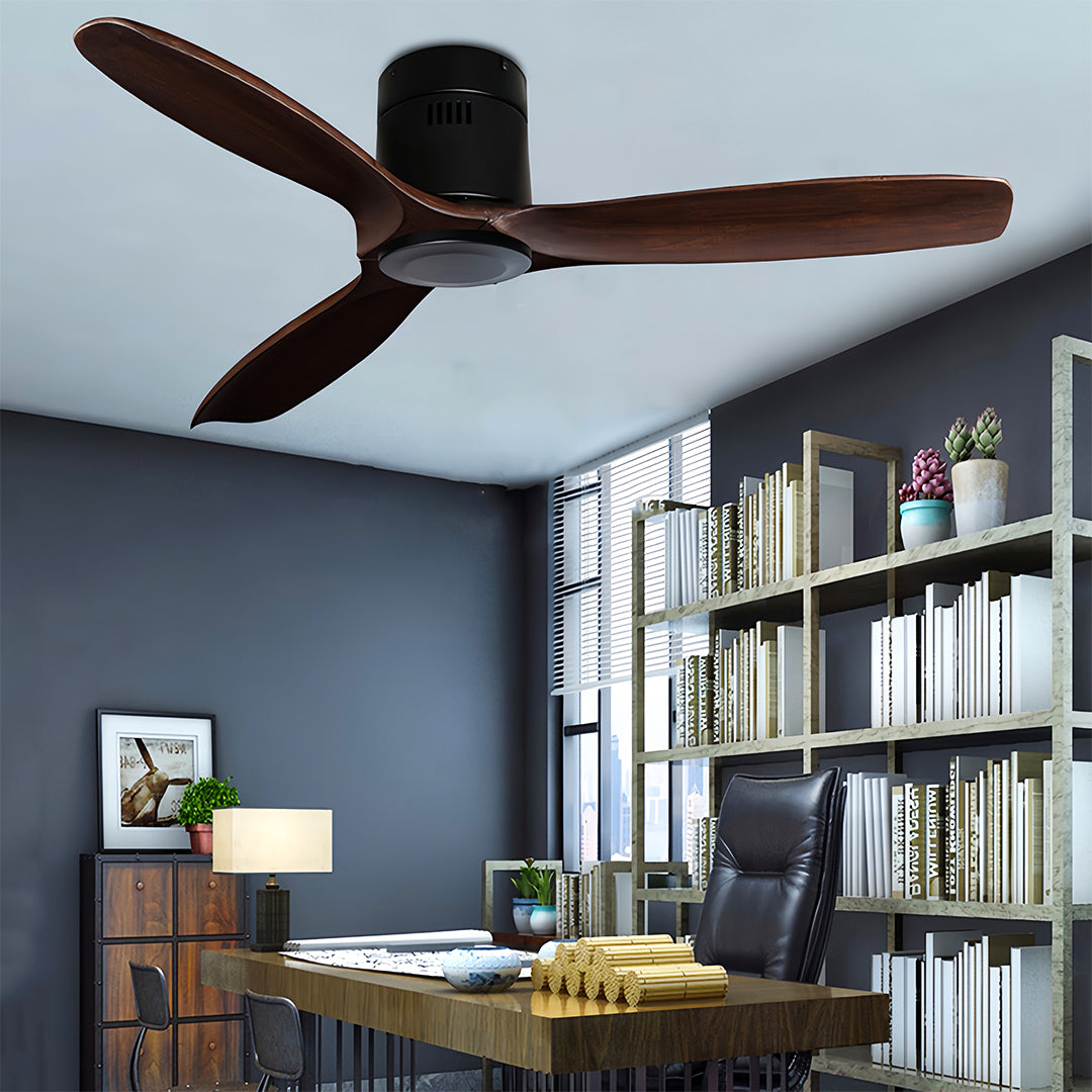 Wood Ceiling Fans with Light Modern 3-Blade Fandelier Ceiling Fans