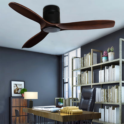 Wood Ceiling Fans with Light Modern 3-Blade Fandelier Ceiling Fans