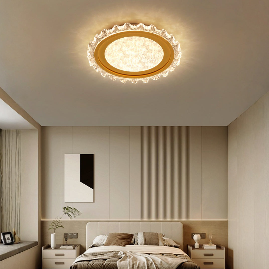 White Round LED Ceiling Light French Full Spectrum Ultra-Thin Flush Mount Light