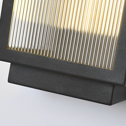 [Open-Box]Rectangular Strip Waterproof LED Black Modern Outdoor Wall Lights
