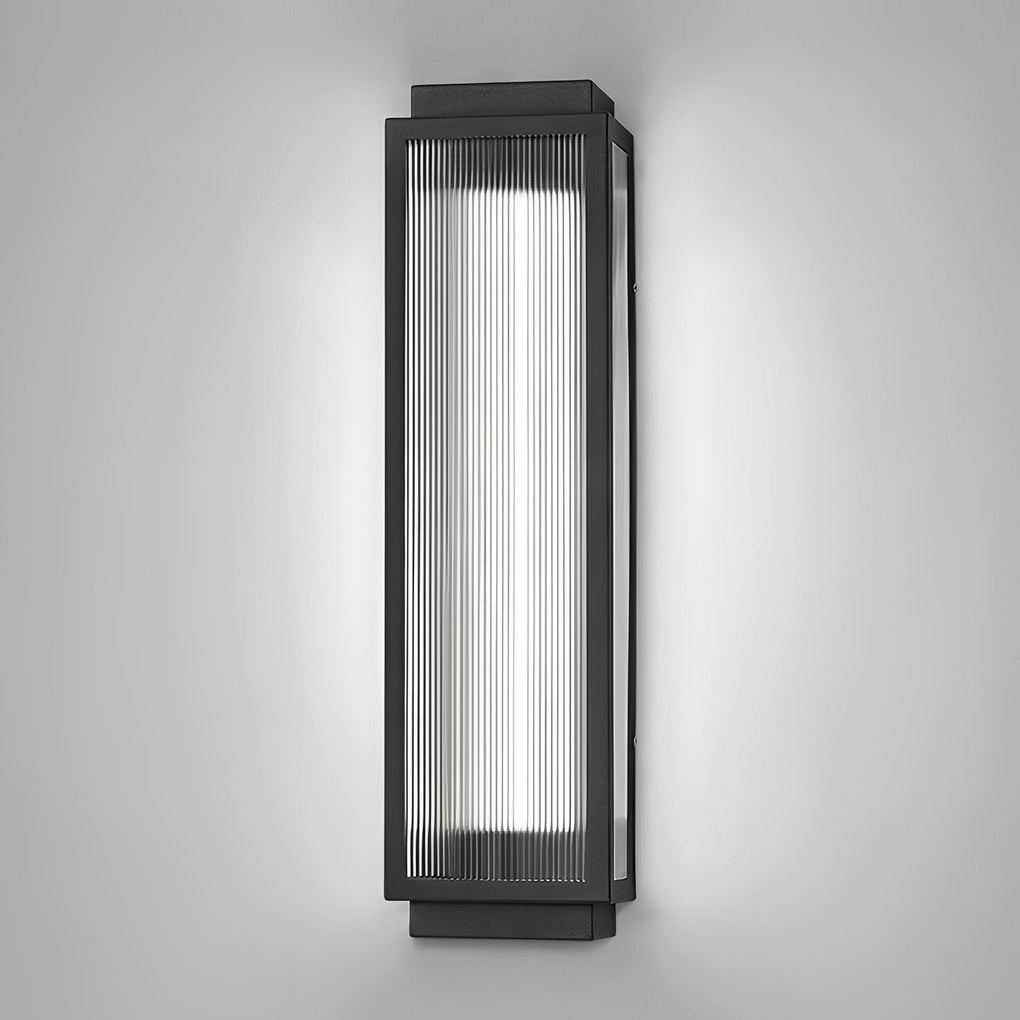 [Open-Box]Rectangular Strip Waterproof LED Black Modern Outdoor Wall Lights