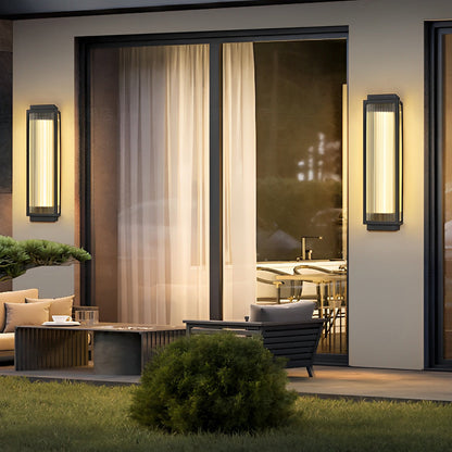 [Open-Box]Rectangular Strip Waterproof LED Black Modern Outdoor Wall Lights