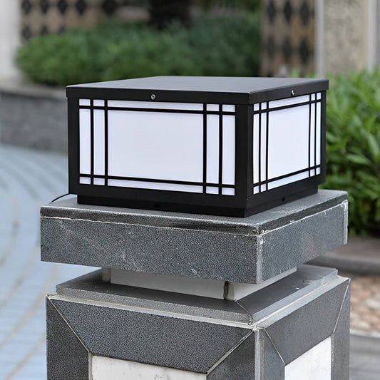 [Open-Box] Retro Grilles Waterproof LED  Fence Post Lights with Remote