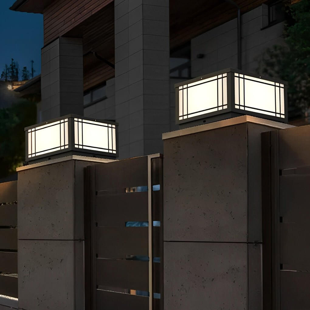 [Open-Box] Retro Grilles Waterproof LED  Fence Post Lights with Remote