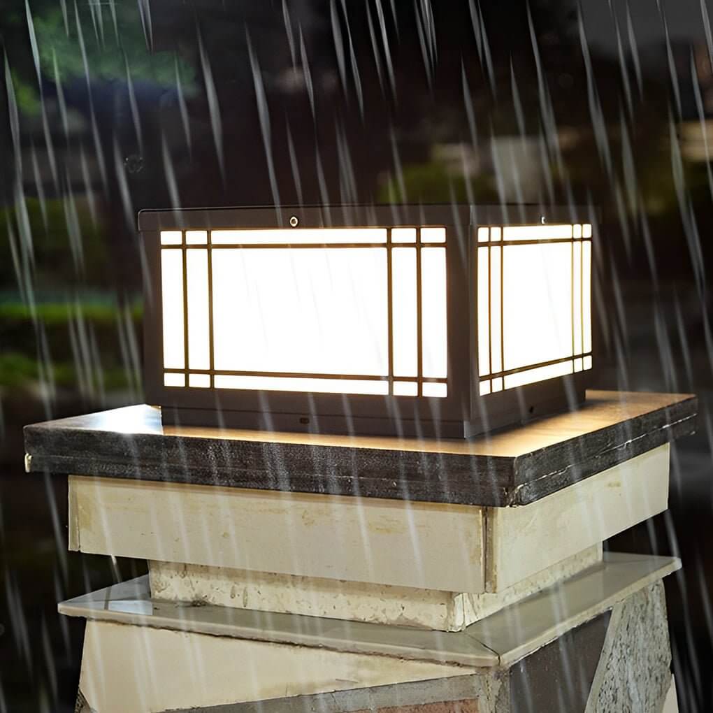 [Open-Box] Retro Grilles Waterproof LED  Fence Post Lights with Remote