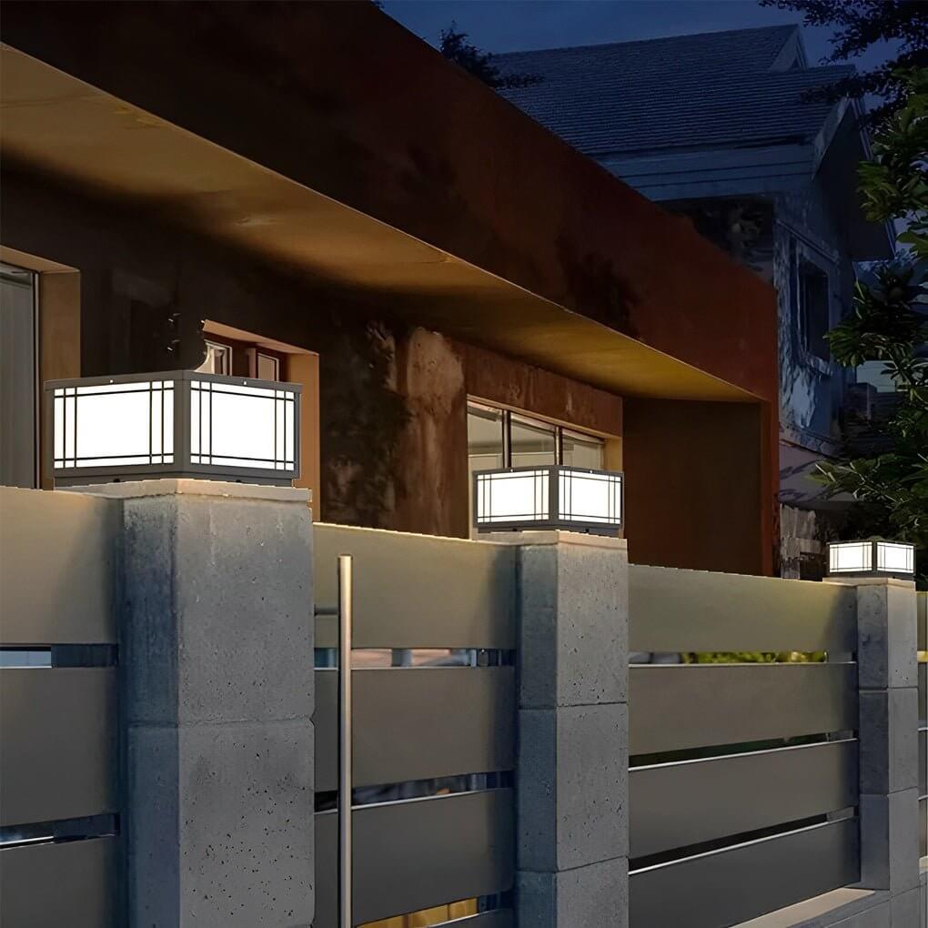 [Open-Box] Retro Grilles Waterproof LED  Fence Post Lights with Remote